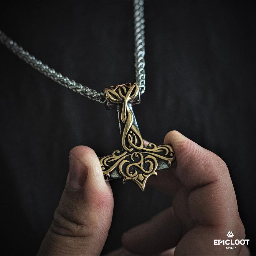 Thor's Hammer Mjolnir with Celtic Carving