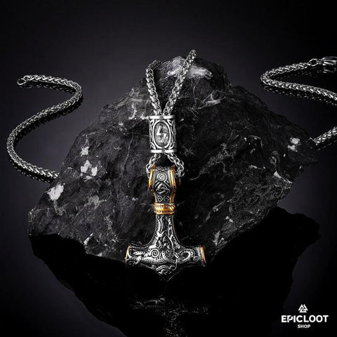 Thor's Hammer Mjolnir with Rune Bead