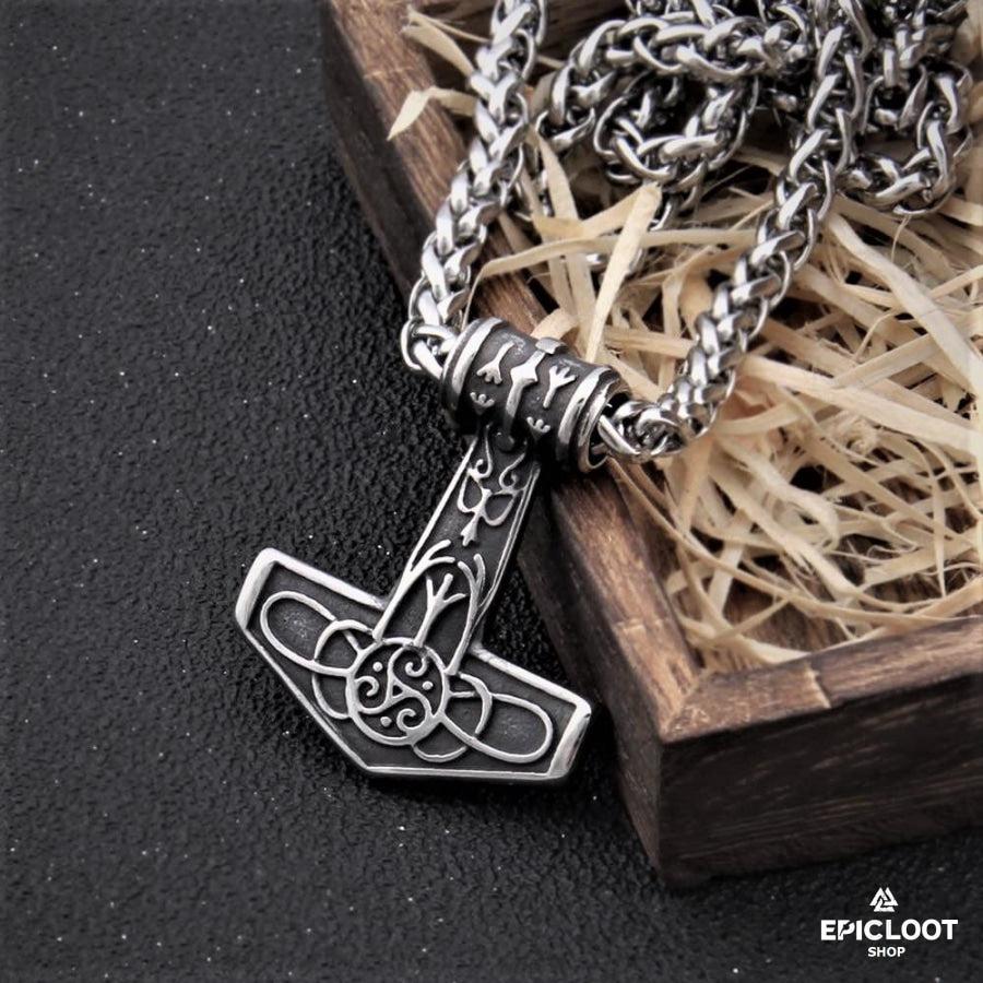 Thor's Hammer with Celtic Carving