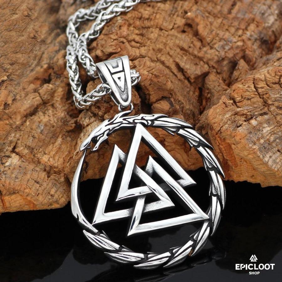 Valknut & Dragon Around Necklace