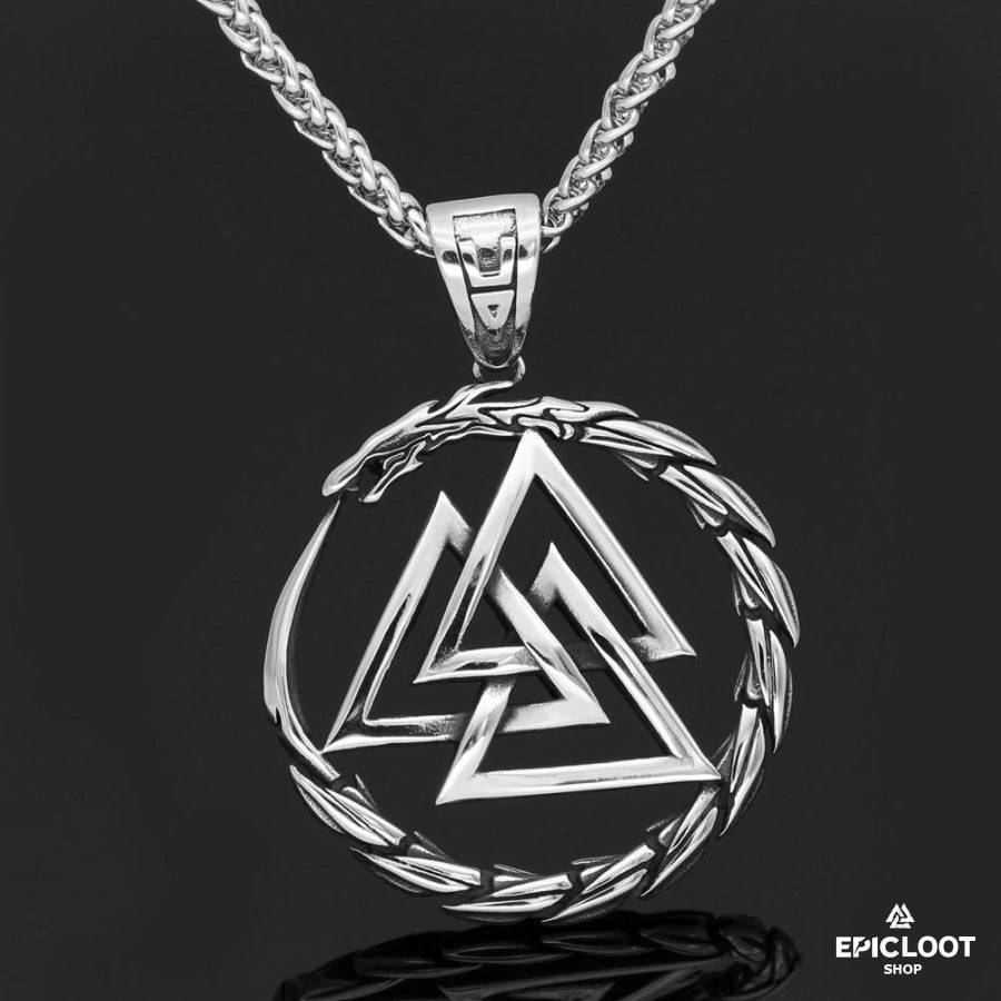 Valknut & Dragon Around Necklace