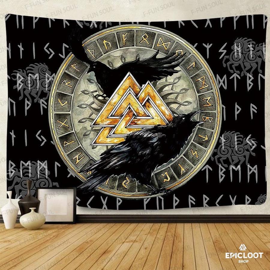 Valknut Ravens Wall Hanging