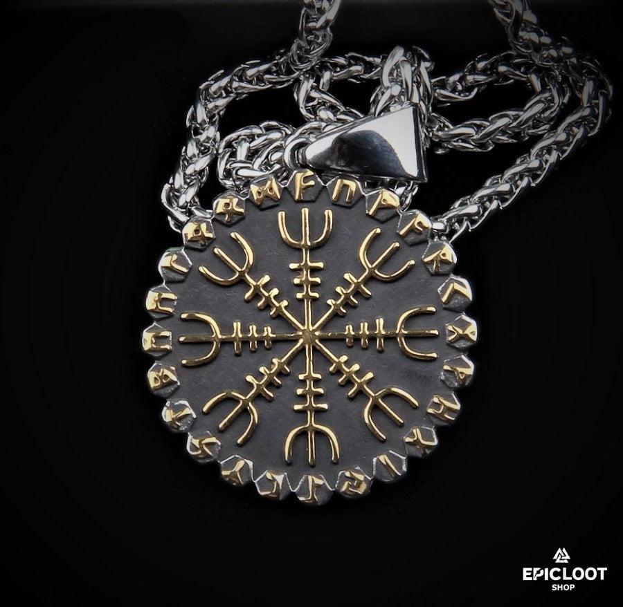 Vegvisir & Aegishjalmur 2 Sides Necklace