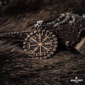 Vegvisir & Aegishjalmur 2 Sides Runic Necklace