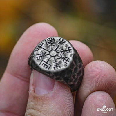 Vegvisir Ring Antique Style