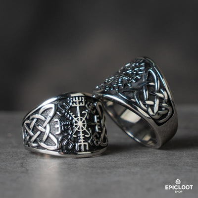 Vegvisir Ring Nordic Carvings