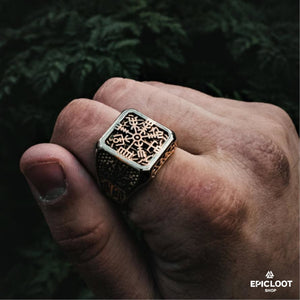 Anello Vegvisir Yggdrasil