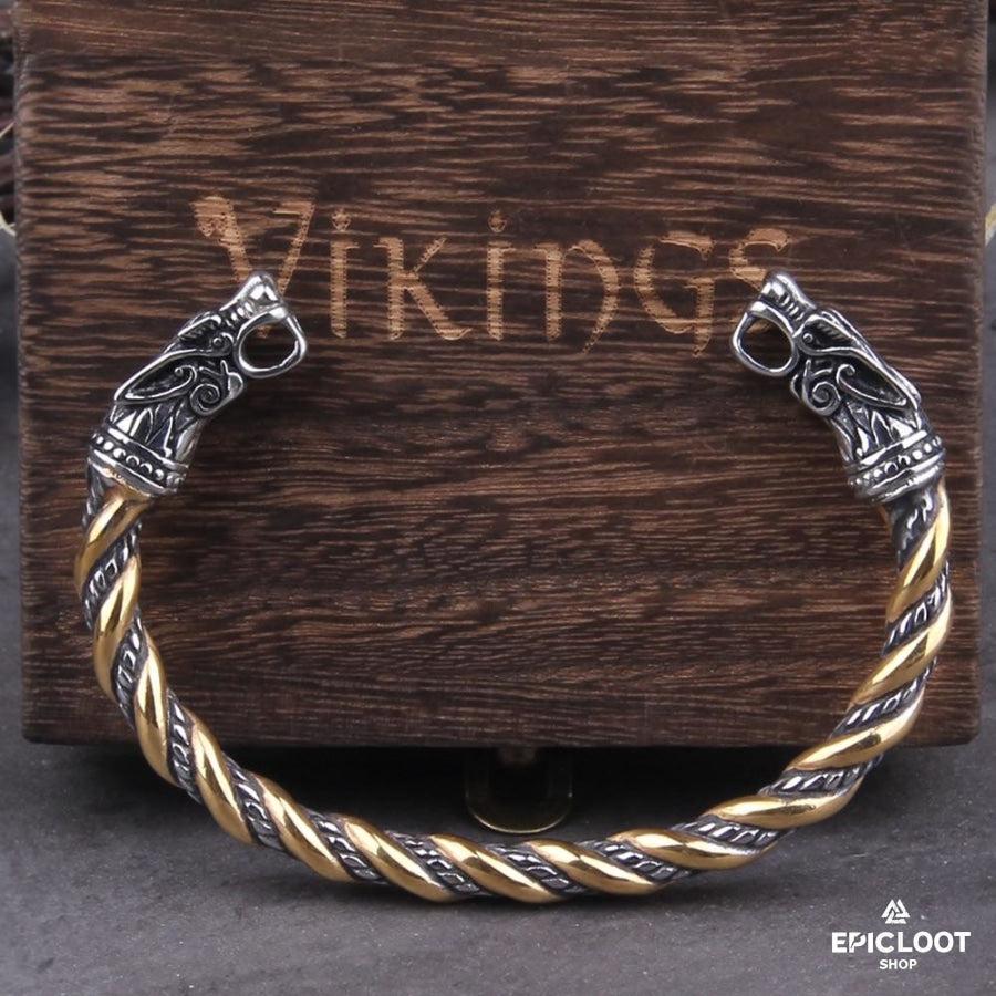 Viking Dragon Bracelet - Gold-Silver
