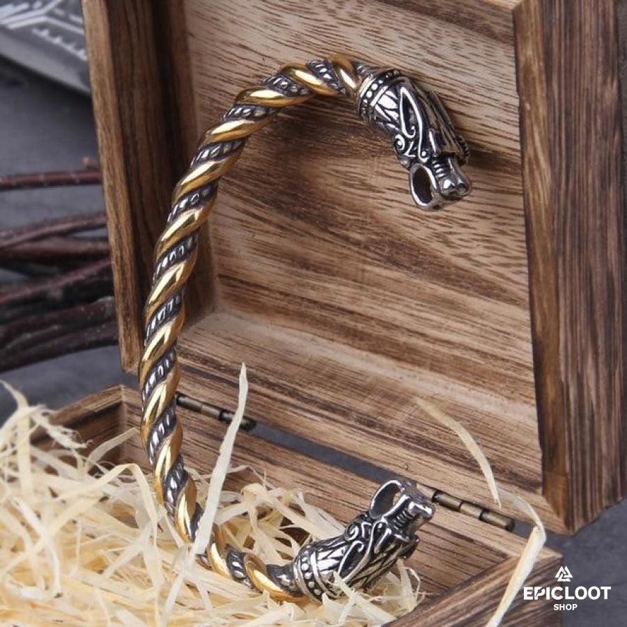 Viking Dragon Bracelet - Gold-Silver