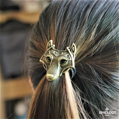 Viking Norse Hair Tie Fenrir Wolf
