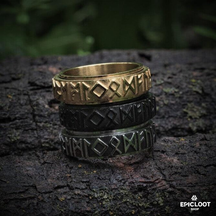 Viking runes rotating ring