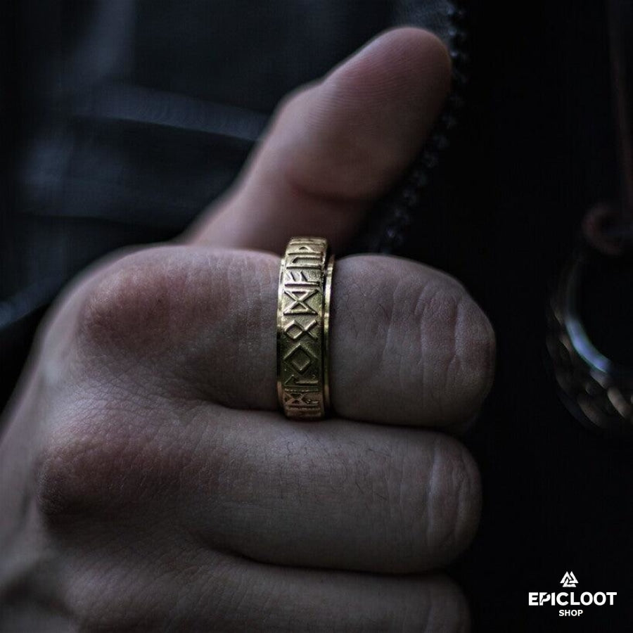Viking runes rotating ring
