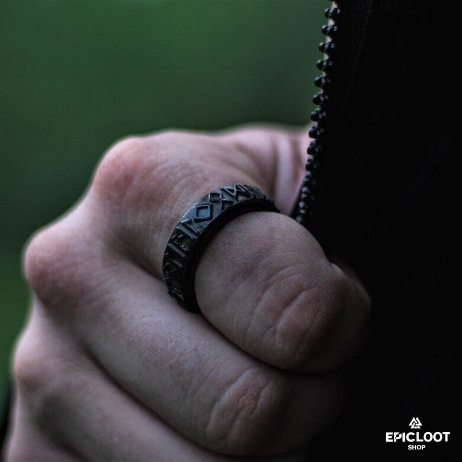 Viking runes rotating ring