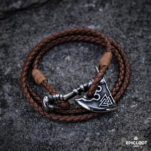 Bracciale Vichingo con Ascia Valknut