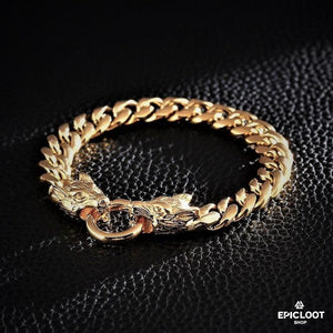 Armband mit Wolfskopf