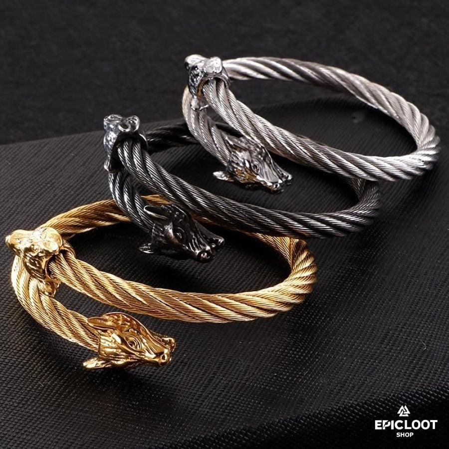 Wolves head Twisted Bracelet