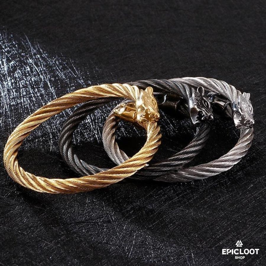 Wolves head Twisted Bracelet