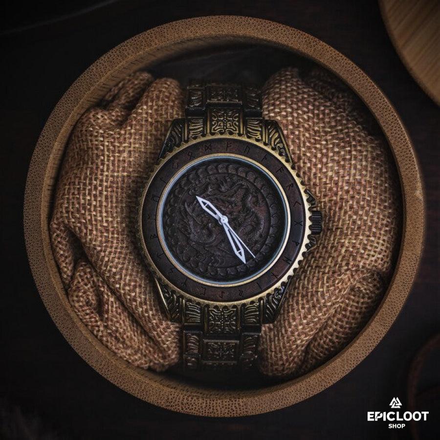 Wooden Dragon Watch Stainless Steel Band