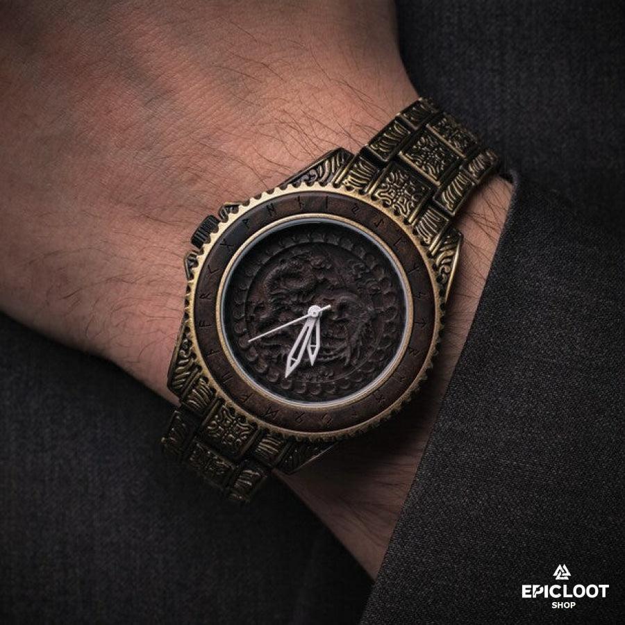 Wooden Dragon Watch Stainless Steel Band