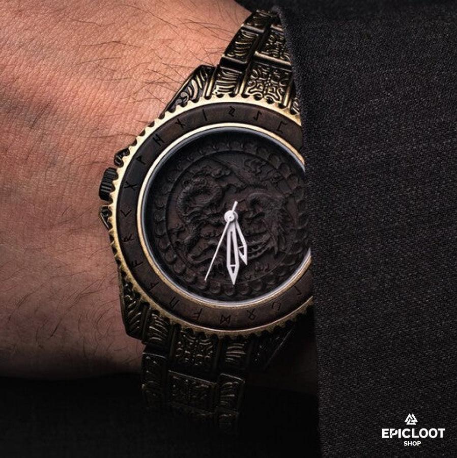 Wooden Dragon Watch Stainless Steel Band
