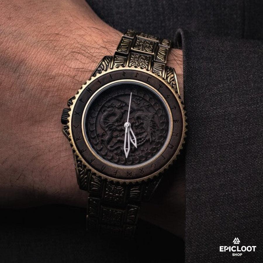 Wooden Dragon Watch Stainless Steel Band