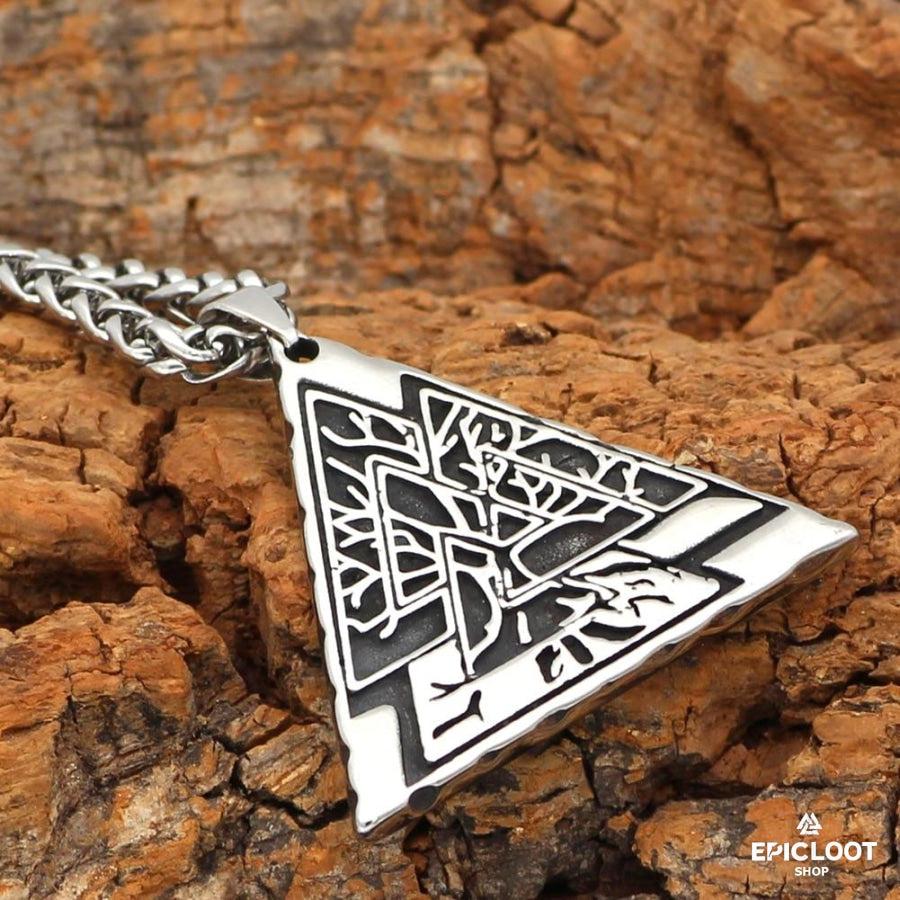 Yggdrasil Tree Valknut Necklace