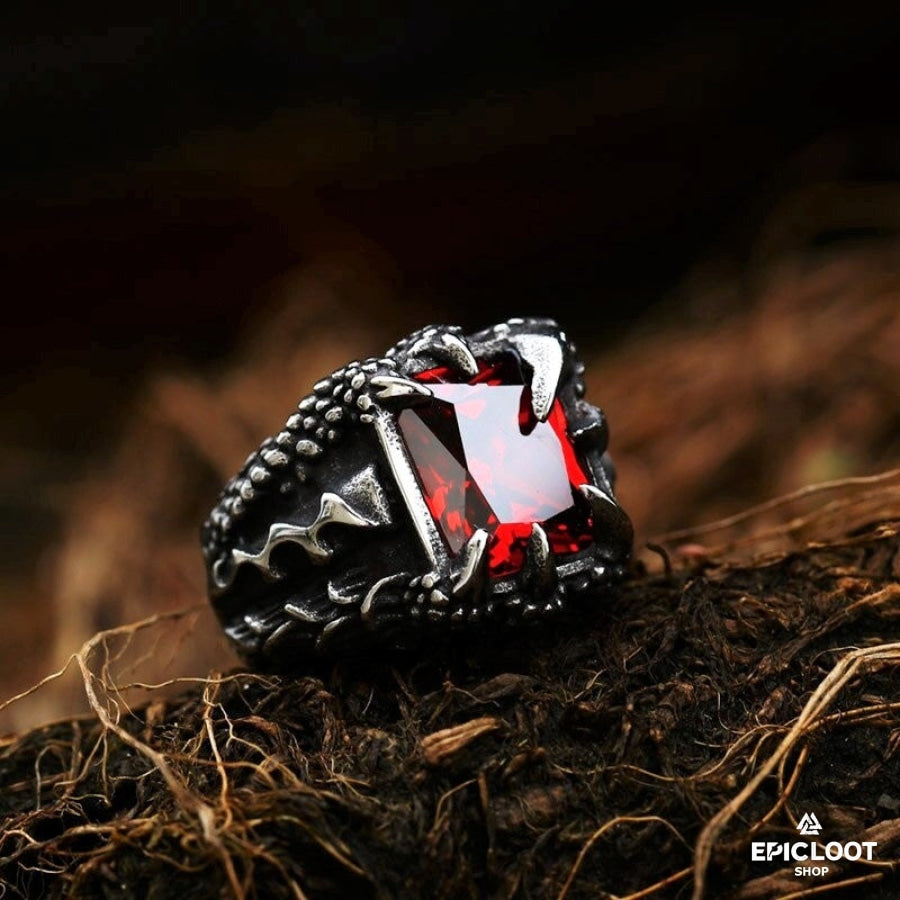 Zircon Dragon Claw Ring Vikings Ring