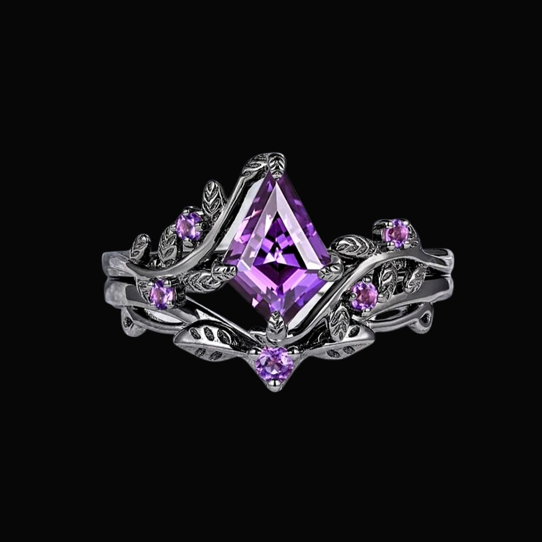 Halo of Asgard Ring - divine purple crystal ring for women