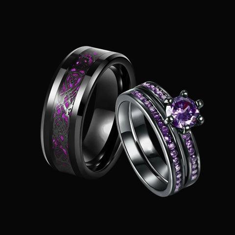 Amethyst Dream Couples Ring