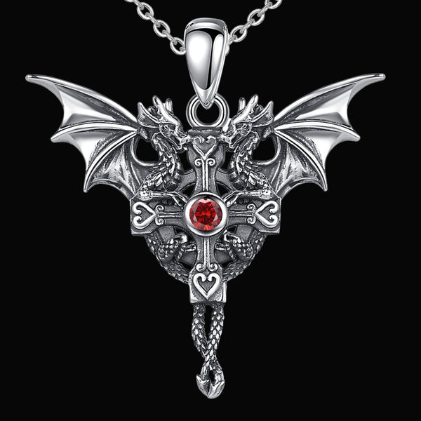 Twin Dragon Guardian Pendant - Viking Necklace | Epic Loot Shop