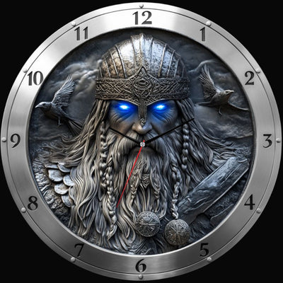 Odin’s Watchful Eye Clock