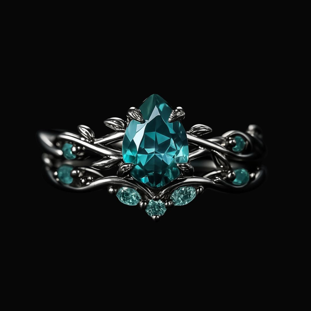 Sylvara Ring - forest-inspired green gemstone ring