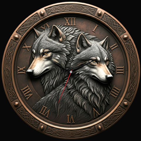 Wolves of Odin Clock