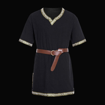 Black Viking Tunic: Traditional Norse Warrior Clothing