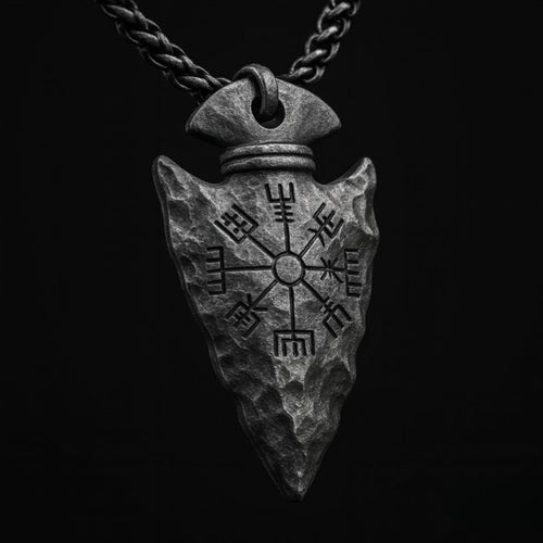 Odin's Spear Necklace with Vegvisir Symbol - Viking Necklace | Epic Loot Shop