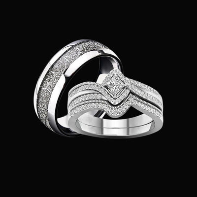 Glacier Heart Couples Ring