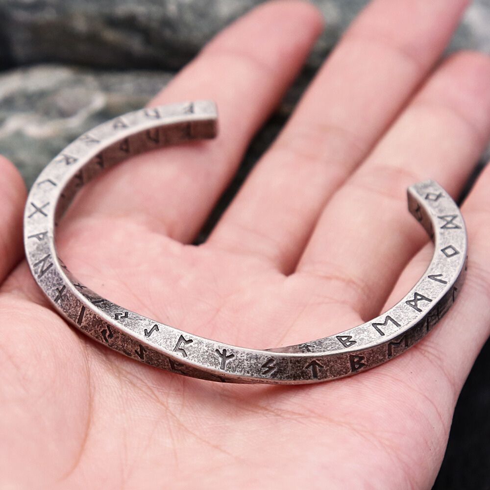 Viking Twist Bracelet with Nordic Runes
