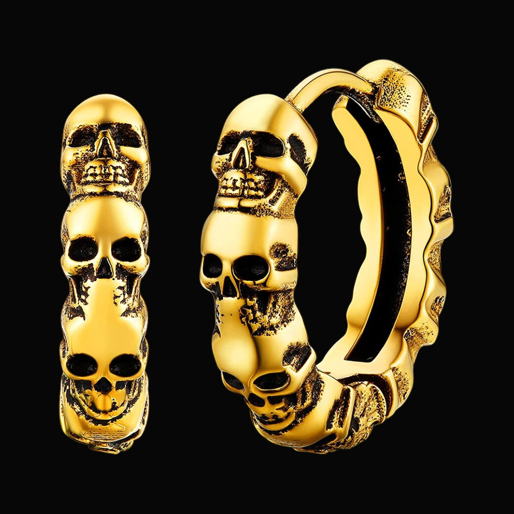 Skull Mens Viking Earrings