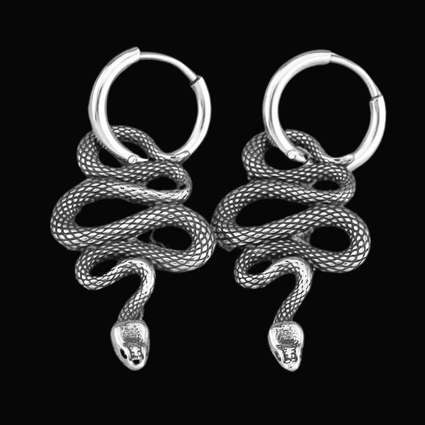 Jormungandr Wikinger-Ohrringe mit Schlange