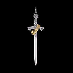 Royal Blade: Crowned 925 Silver Pendant Necklace