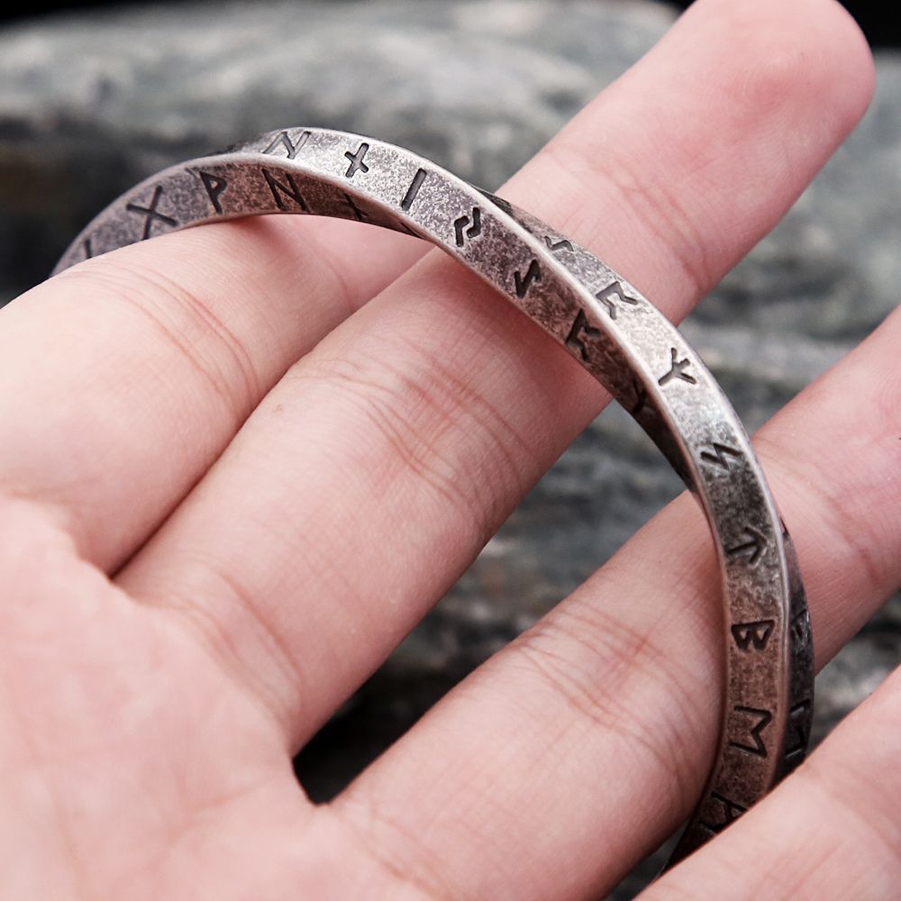 Viking Twist Bracelet with Nordic Runes