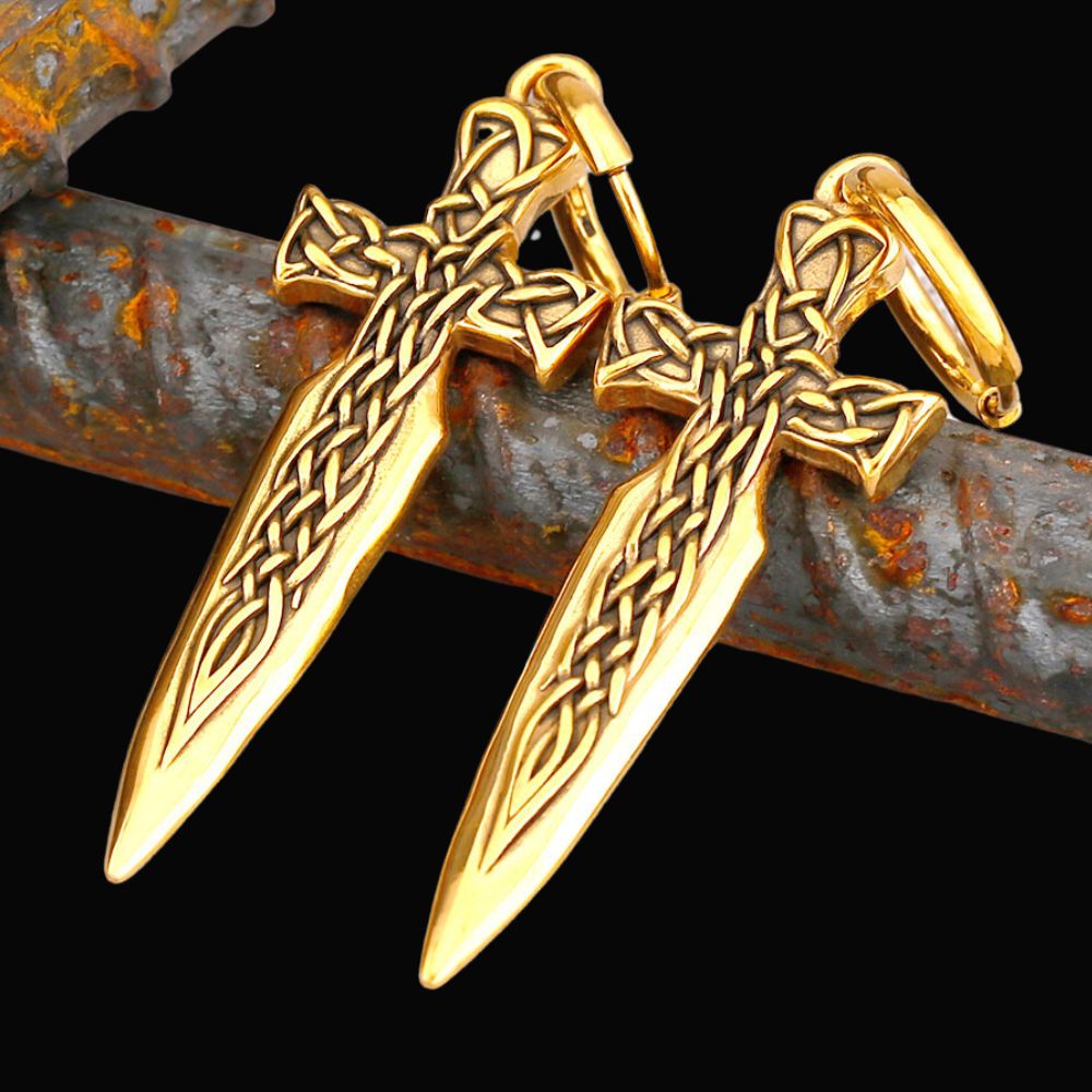 Nordic Sword Design Viking Earrings