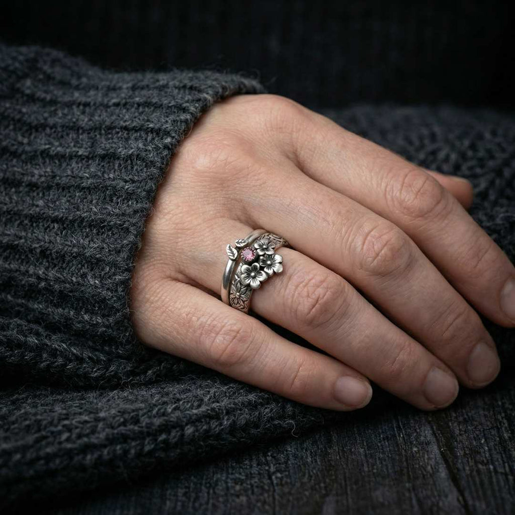 Blossoms of Hearth - Norse Women's Ring - Detailed View | Epic Loot Shop