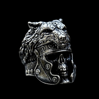 Bold Viking Berserker Warrior Skull Ring