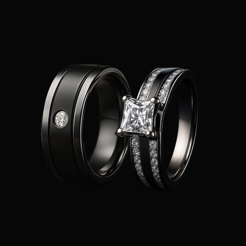 Ethereal Eclipse Couples Rings