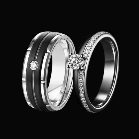 Ethereal Eclipse Couples Rings