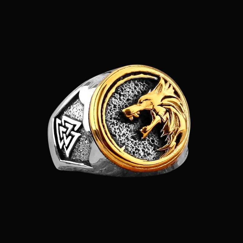 Fenrir Silver Gold Ring