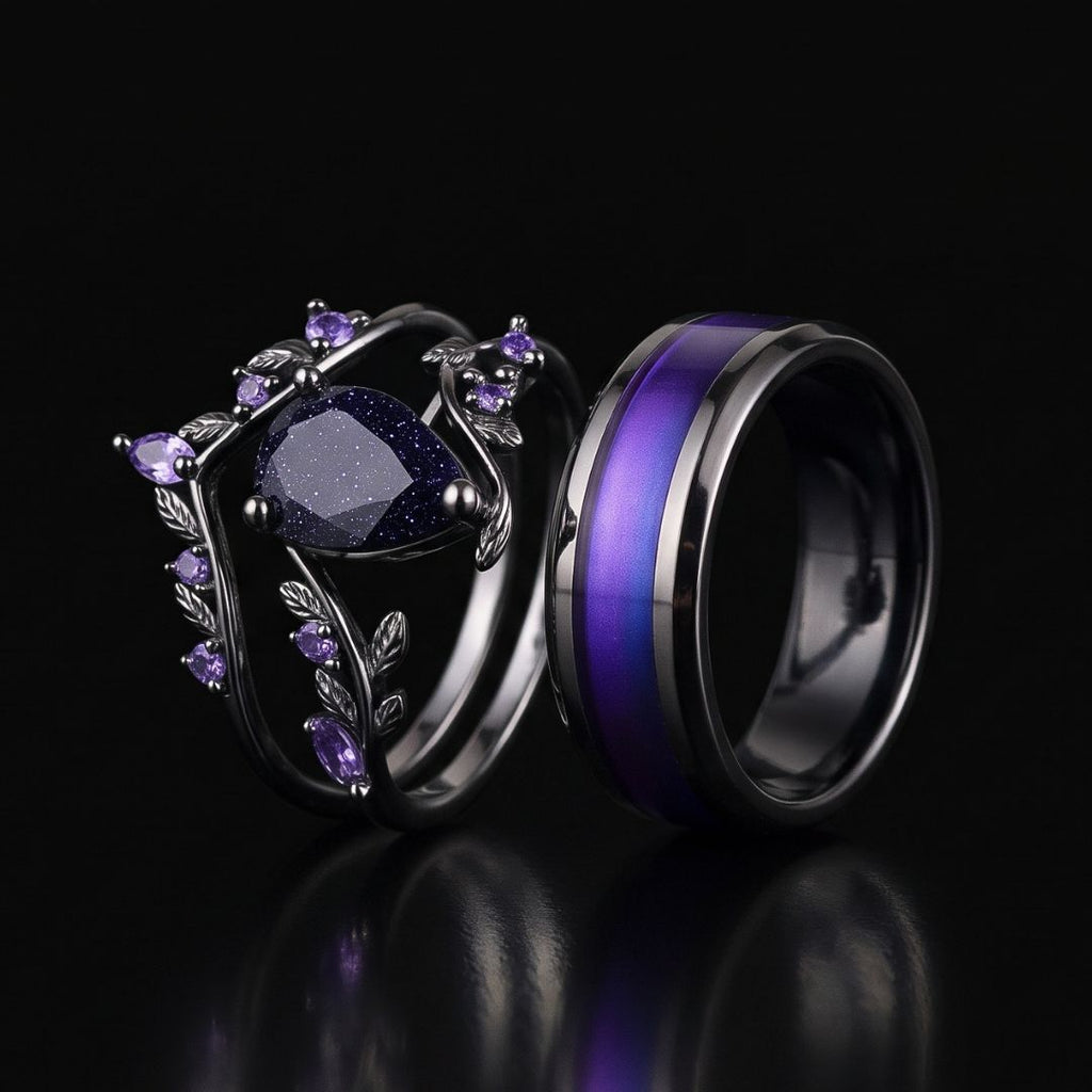 Midnight Vow Couples Rings