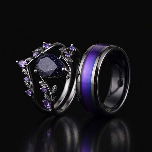Midnight Vow Couples Rings