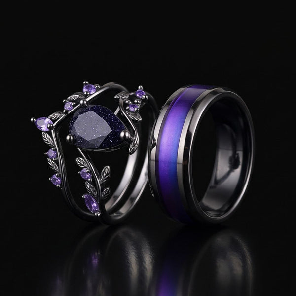 Midnight Vow Couples Rings
